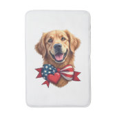 Patriotic Golden Retriever Lover Vintage Shirt バスマット (正面縦)