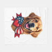 Patriotic Golden Retriever Lover Vintage Shirt フリースブランケット (正面(横))