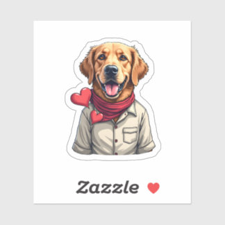 Patriotic Golden Retriever Lover Vintage Shirt 2 シール