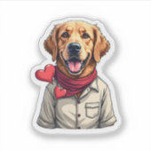 Patriotic Golden Retriever Lover Vintage Shirt 2 シール (正面)