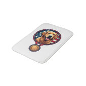 Patriotic Golden Retriever Medal Vintage Tee 3 バスマット (アングル)