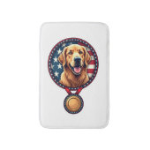 Patriotic Golden Retriever Medal Vintage Tee 3 バスマット (正面縦)