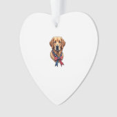 Patriotic Golden Retriever Memorial Day Tee 3 オーナメント (正面)