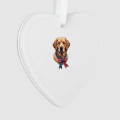 Patriotic Golden Retriever Memorial Day Tee 3 オーナメント (正面)