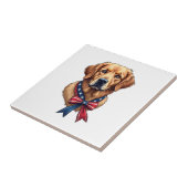 Patriotic Golden Retriever Memorial Day Tee 3 タイル (側面)