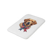 Patriotic Golden Retriever Memorial Day Tee 3 バスマット (アングル)