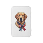 Patriotic Golden Retriever Memorial Day Tee 3 バスマット (正面縦)