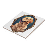 Patriotic Golden Retriever Oval Cameo Shirt 2 タイル (側面)