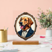 Patriotic Golden Retriever Portrait Vintage Tee アクリルサイン (ウェディング)