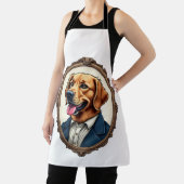 Patriotic Golden Retriever Portrait Vintage Tee エプロン (インサイチュ)