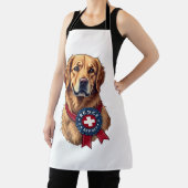 Patriotic Golden Retriever Rescue Vintage Tee 4 エプロン (インサイチュ)