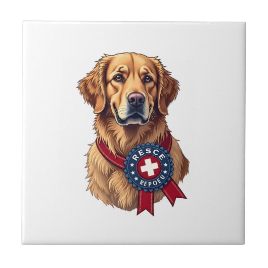 Patriotic Golden Retriever Rescue Vintage Tee 4 タイル (正面)