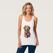 Patriotic Golden Retriever Rescue Vintage Tee 4 タンクトップ (正面フル)