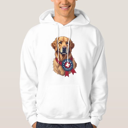 Patriotic Golden Retriever Rescue Vintage Tee 4 パーカ (正面)