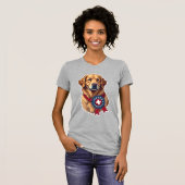 Patriotic Golden Retriever Rescue Vintage Tee 4 Tシャツ (正面フル)