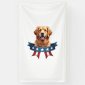 Patriotic Golden Retriever Ribbon Bridge Tee 横断幕 (縦)