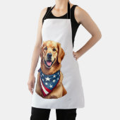 Patriotic Golden Retriever Vintage Engraving Shirt エプロン (インサイチュ)
