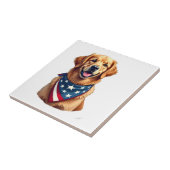 Patriotic Golden Retriever Vintage Engraving Shirt タイル (側面)