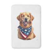 Patriotic Golden Retriever Vintage Engraving Shirt バスマット (正面縦)