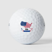 Patriotic Golf Balls American flag ゴルフボール (正面)