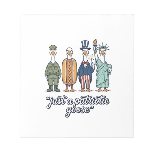 Patriotic Goose Lineup Vintage Vector Shirt_1 ノートパッド (正面)