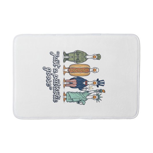 Patriotic Goose Lineup Vintage Vector Shirt_1 バスマット (正面)