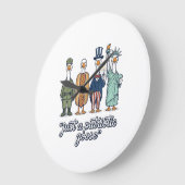 Patriotic Goose Lineup Vintage Vector Shirt_1 ラージ壁時計 (傾斜)