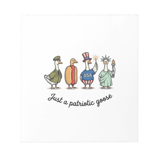 Patriotic Goose Vintage Engraving Funny USA Shirt  ノートパッド (正面)