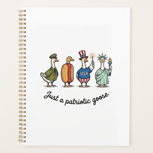 Patriotic Goose Vintage Engraving Funny USA Shirt  プランナー手帳 (正面)