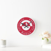 Patriotic Greenland Clock, Bear, Greenland Flag ラウンド壁時計 (ホーム)