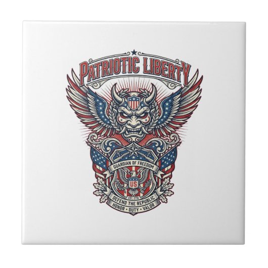 Patriotic Guardian Mask Freedom Military Inspired タイル (正面)