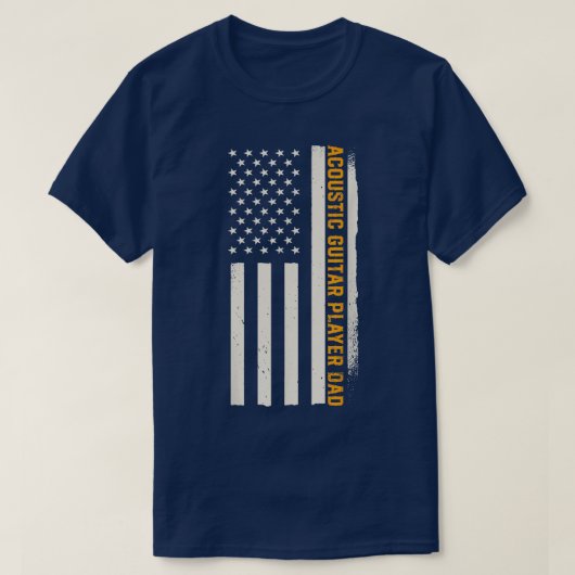 Patriotic Guitarist Musician Acoustic Guitar Playe Tシャツ (デザイン正面)