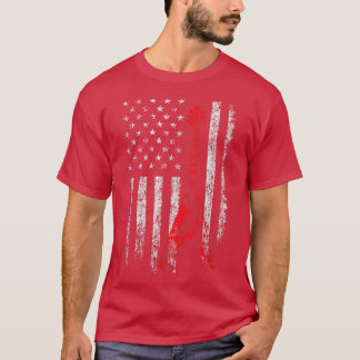 Patriotic Guitarist Vintage Guitar American US Fla Tシャツ