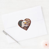 Patriotic Heart Eagle Flag Vinyl Laptop Decal ハートシール (封筒)