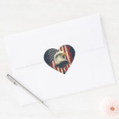 Patriotic Heart Eagle Flag Vinyl Laptop Decal ハートシール (封筒)