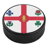 Patriotic hockey puck with flag of Montreal アイスホッケーパック (3/4)