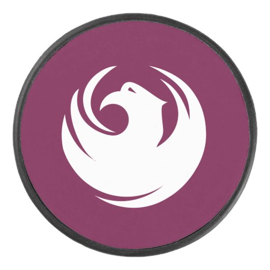Patriotic hockey puck with flag of Phoenix City アイスホッケーパック (正面)