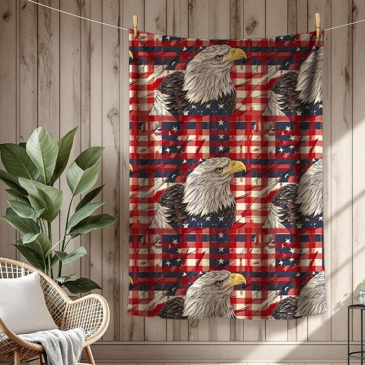 Patriotic Home Blanket Eagle Spirit for the USA フリースブランケット
