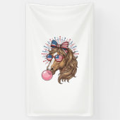 Patriotic Horse Bubble Gum Vintage Vector Shirt De 横断幕 (縦)