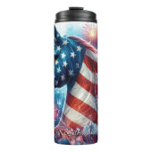 Patriotic Horse Fireworks Celebration Art タンブラー (正面)