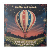 Patriotic Hot Air Balloon USA 1776–2026 Fireworks タイル (正面)