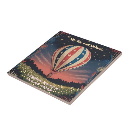 Patriotic Hot Air Balloon USA 1776–2026 Fireworks タイル (側面)