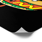 Patriotic Hot Dog American Flag Usa Funny 4th Of J ポスター (角)