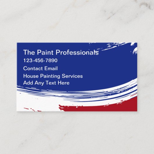 Patriotic House Painter Business Cards Design 名刺 (正面)