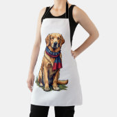 Patriotic Hunting Golden Retriever Vintage Tee 4 エプロン (インサイチュ)