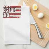 Patriotic Husband Daddy Protector Hero Flag Shirt  キッチンタオル (四つ折り)