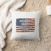 Patriotic Husband Daddy Protector Hero Flag Shirt  クッション (ブランケット)