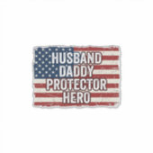 Patriotic Husband Daddy Protector Hero Flag Shirt  シール (正面)