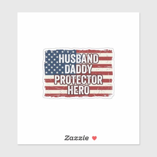 Patriotic Husband Daddy Protector Hero Flag Shirt  シール (シート)