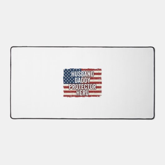 Patriotic Husband Daddy Protector Hero Flag Shirt  デスクマット (正面)
